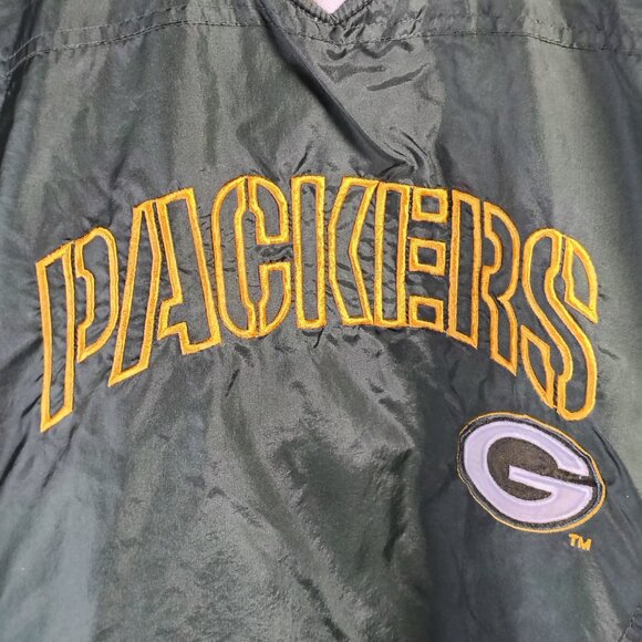 VINTAGE Green Bay Packers Pro Player Jacket Large Pullover Windbreaker Spellout - Picture 6 of 16